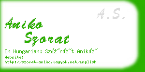 aniko szorat business card